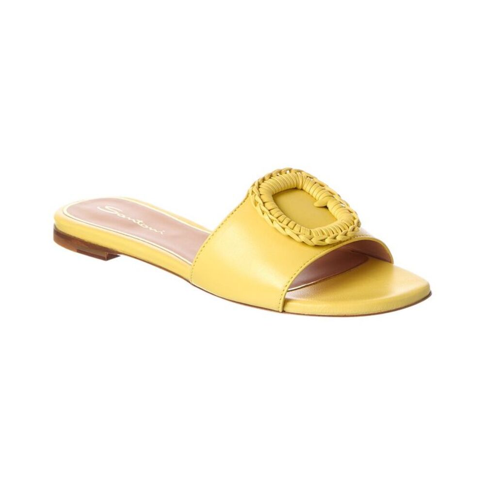 Santoni Leather Sandal, Yellow